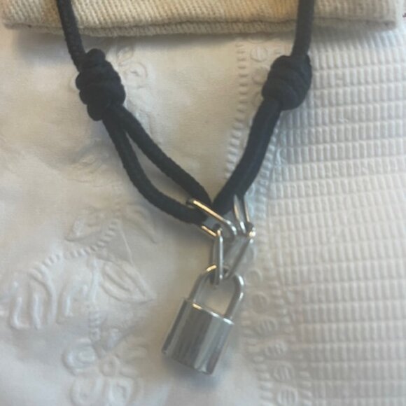 Authentic LV SILVER LOCKIT X VIRGIL ABLOH BRACELET, STERLING SILVER & BLACK CORD - Picture 3 of 6